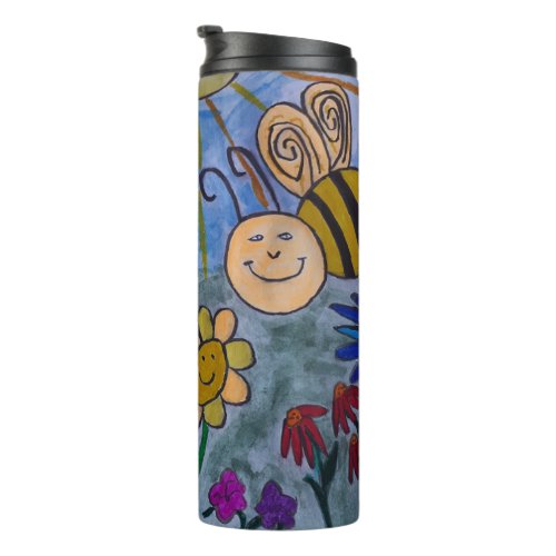 Honey Bees  Flowers Thermal Tumbler