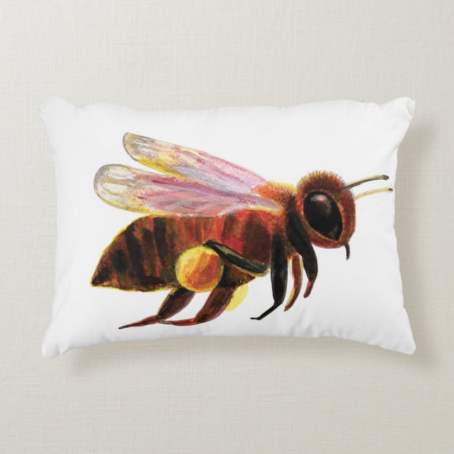 Honey Bees Flying   Accent Pillow (Front)