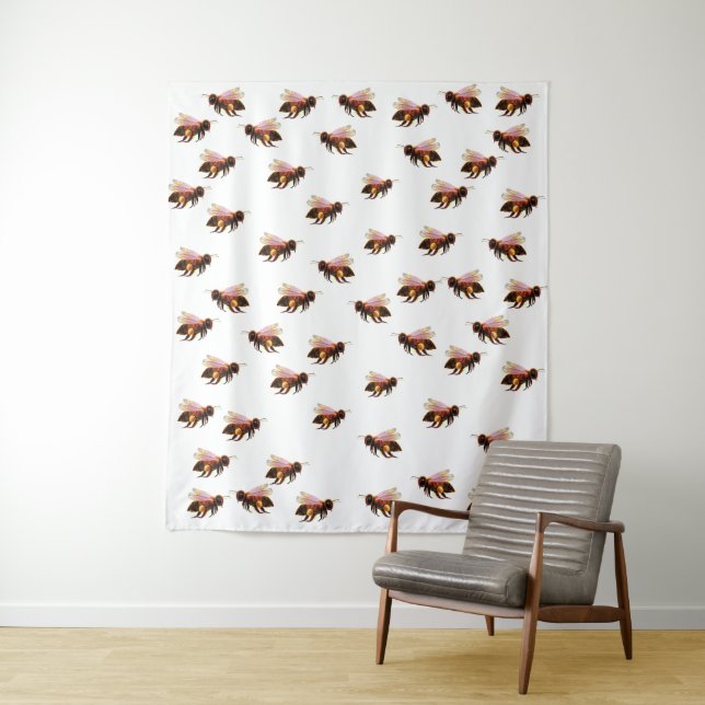 Honey Bees Flying   Tapestry (In Situ)