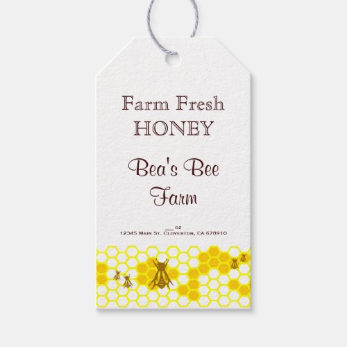 Honey Bees Honeycomb Custom Food Tag