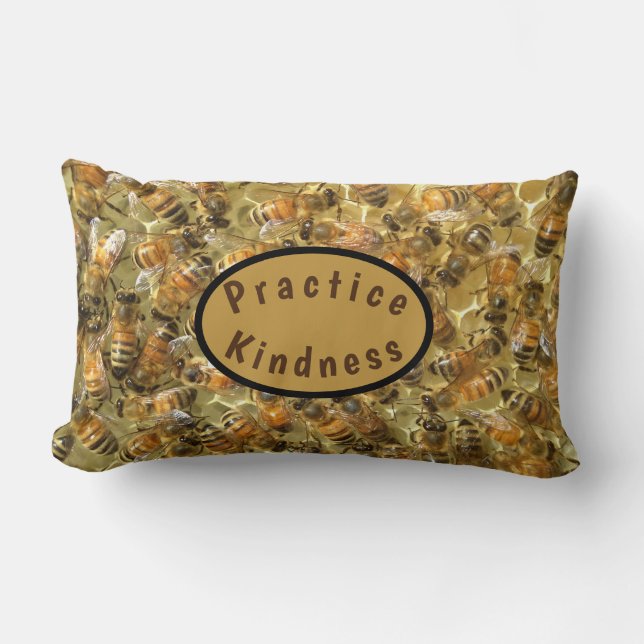 Honey Bees in the Hive Lumbar Pillow (Front)