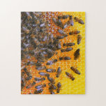 HONEY BEES     JIGSAW PUZZLE<br><div class="desc">Bees are flying insects closely related to wasps and ants, known for their role in pollination and, in the case of the best-known bee species, the European honey bee, for producing honey and beeswax. Bees are a monophyletic lineage within the superfamily Apoidea, presently considered as a clade Anthophila. There are...</div>