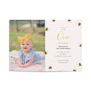 Honey Bees Kids 1st Birthday Invitation