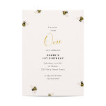 Honey Bees Kids 1st Birthday Invitation<br><div class="desc">A stylish honey bee print inspired by vintage embroidery.</div>