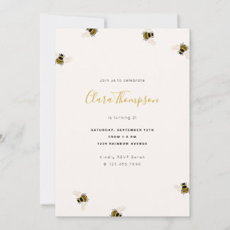 Honey Bees Kids Birthday Invitation