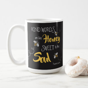 Honey Bees Kind Words Like Honey Modern Coffee Mug