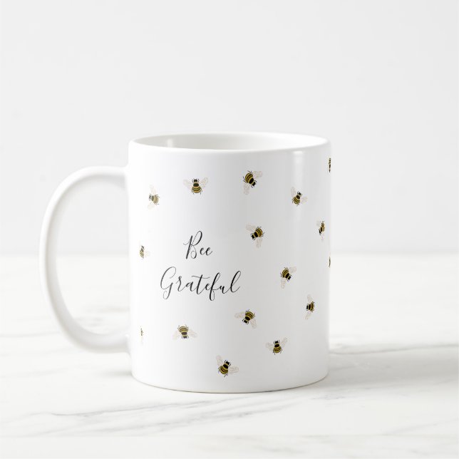 Honey Bees Monogram Coffee Mug (Left)