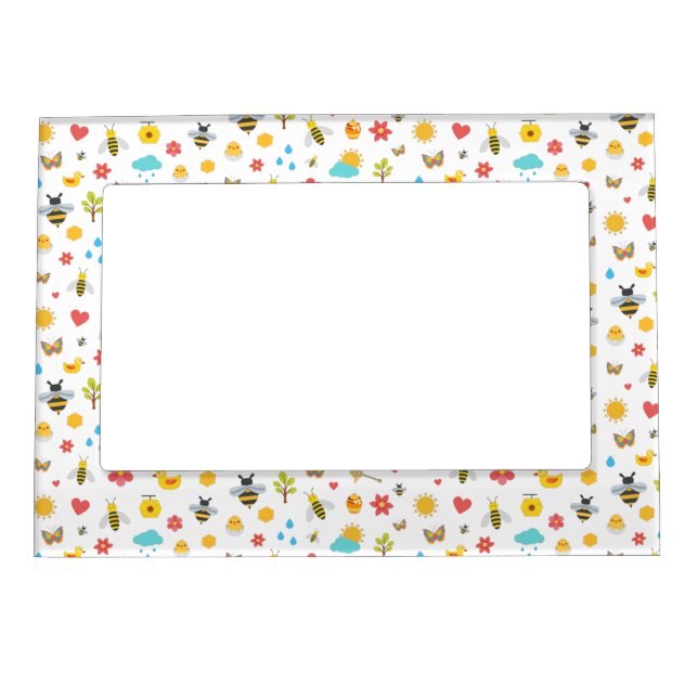 Honey Bees | Nature | Spring | Cute | Kids Magnetic Frame (Front)