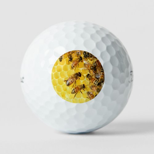 Honey Bees on Honeycomb Golf Balls
