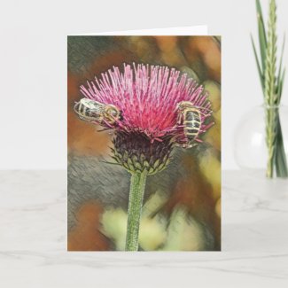 Honey Bees Pastel Art Greeting Card
