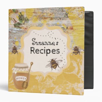 Honey Bees Recipe Binder by HeritageMatters at Zazzle