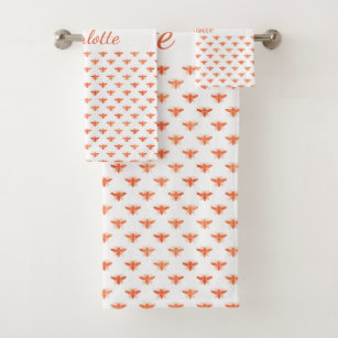 Honey Bees & Honeycomb Bath Towel Set, Zazzle