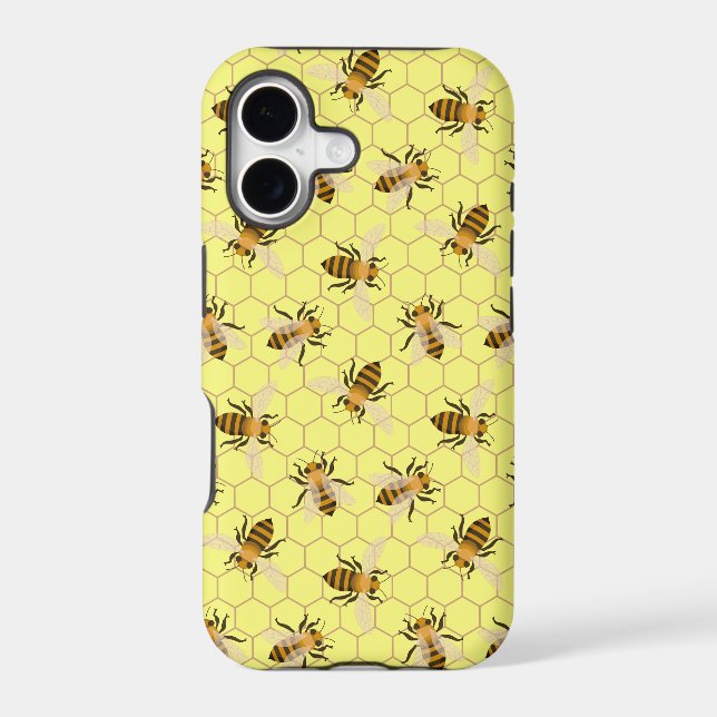 Honey Bees, Save the bees, Bees pattern Iphone Case (Back)