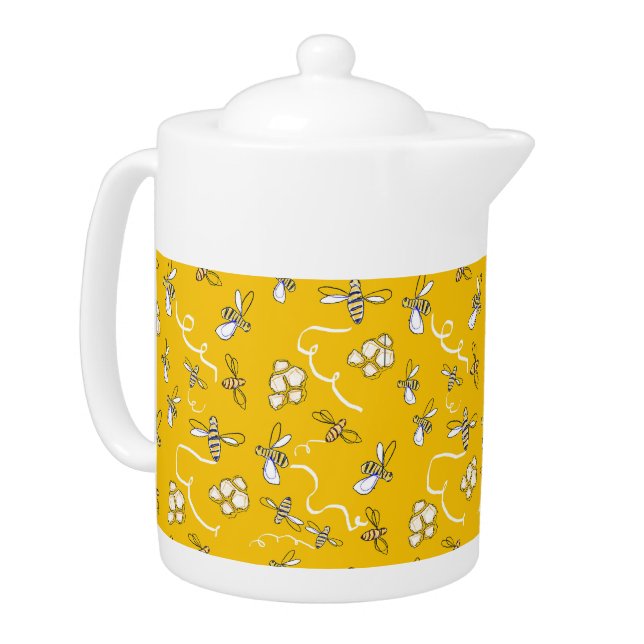 Honey Bees Teapot (Left)