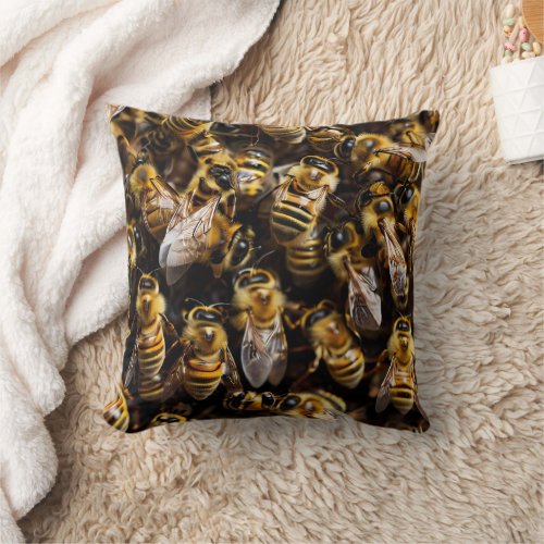 Honey Bees Throw Pillow