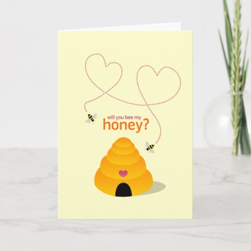 Honey Bees Valentines Day card