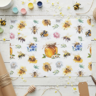 Honey Bees Watercolor Tissue Paper