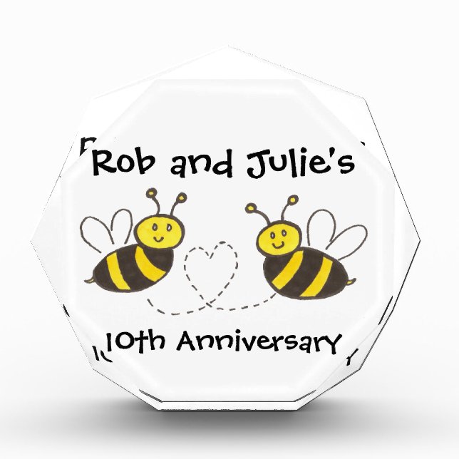 Honey Bees with Heart Acrylic Award (Front)