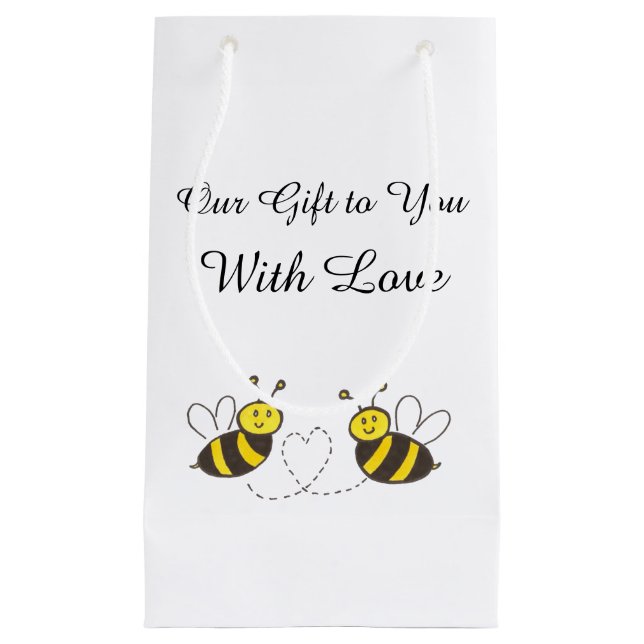 Honey Bees with Heart Customized for Gift Small Gift Bag (Front)