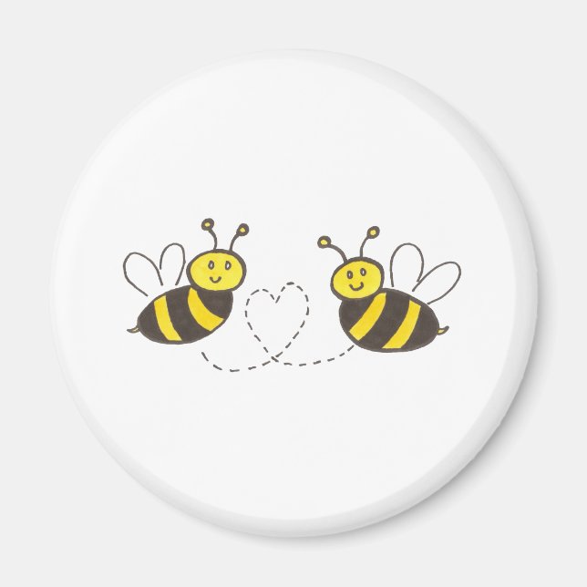Honey Bees with Heart Magnet (Front)