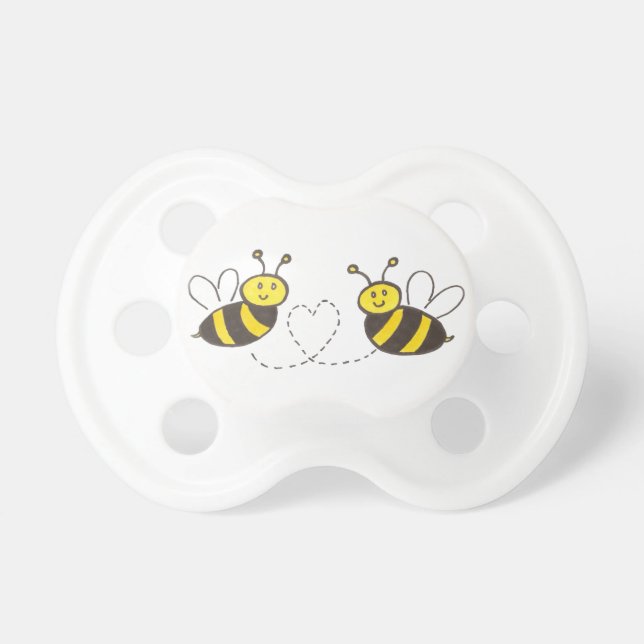 Honey Bees with Heart Pacifier (Front)
