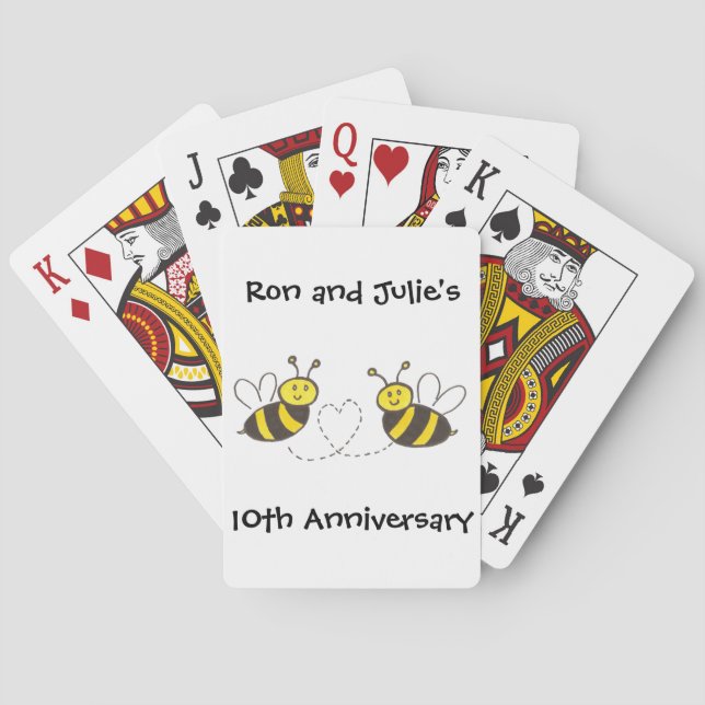 Honey Bees with Heart Poker Cards (Back)
