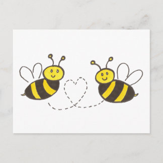 Honey Bees with Heart Postcard