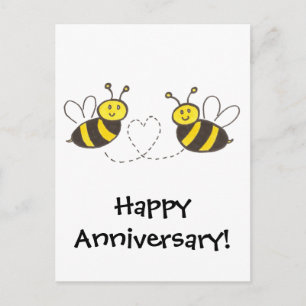 Honey Bees with Heart Postcard