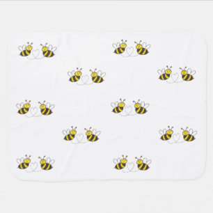 Honey Bees with Heart Receiving Blanket