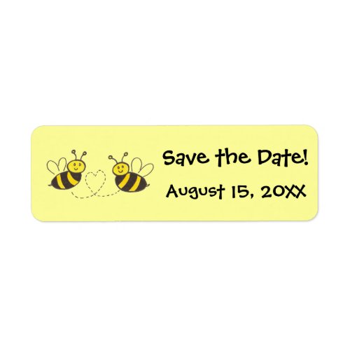 Honey Bees with Heart Save the Date Label