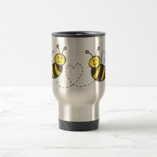 Honey Bees with Heart Travel Mug