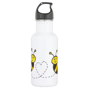 Honey Bees with Heart Water Bottle