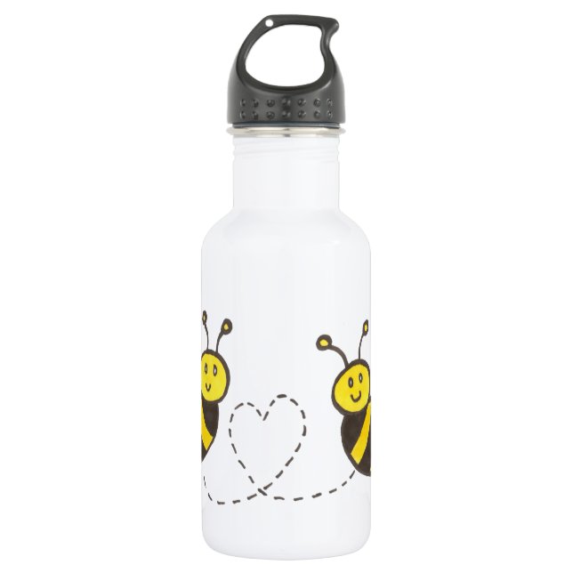 Honey Bees with Heart Water Bottle (Front)