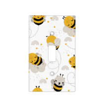 Honey Bees Yellow Nursery | Light Switch Cover