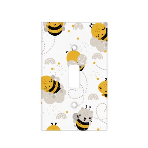 Honey Bees Yellow Nursery  Light Switch Cover