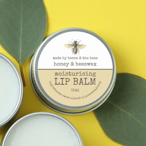 Honey  Beeswax Lip Balm Labels