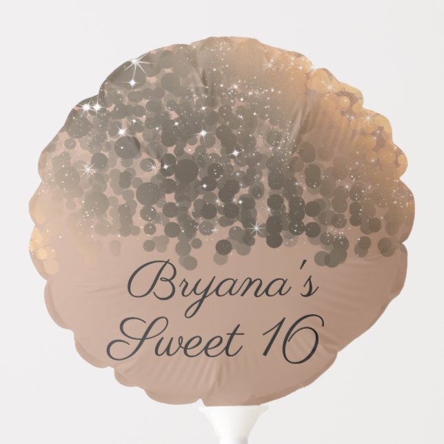 Honey Beige Champagne Golden Sparkle Lights Party Balloon (Front)