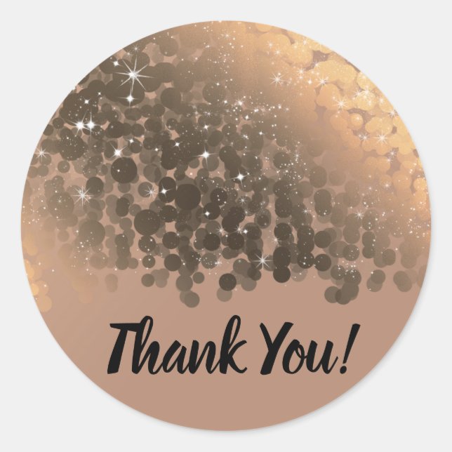 Honey Beige Champagne Golden Sparkle Lights Party Classic Round Sticker (Front)
