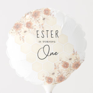 Honey Boho Wildflower Gender Neutral Birthday Balloon