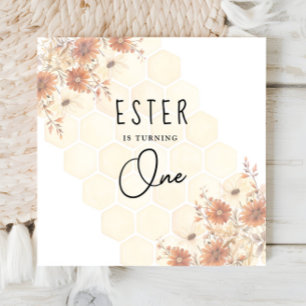 Honey Boho Wildflower Gender Neutral Birthday Napkins