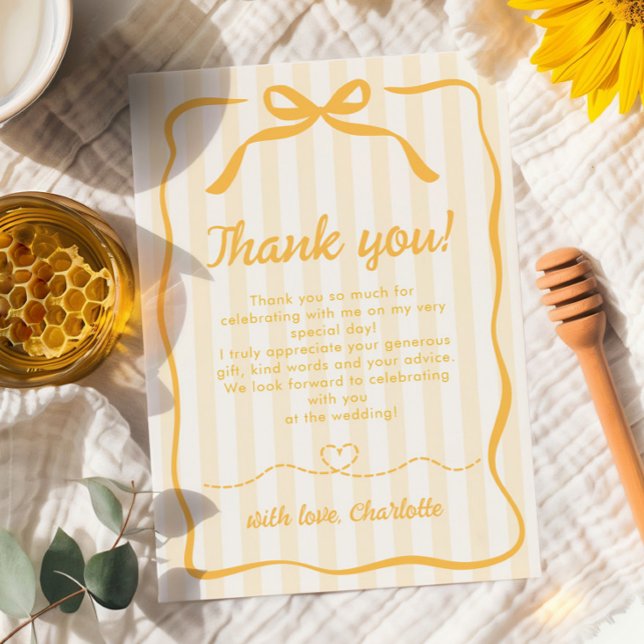 Honey Bridal Shower  Thank You Card (Creator Uploaded)