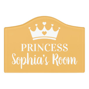 Honey Bronze Princess Crown Custom Girls Baby Door Sign
