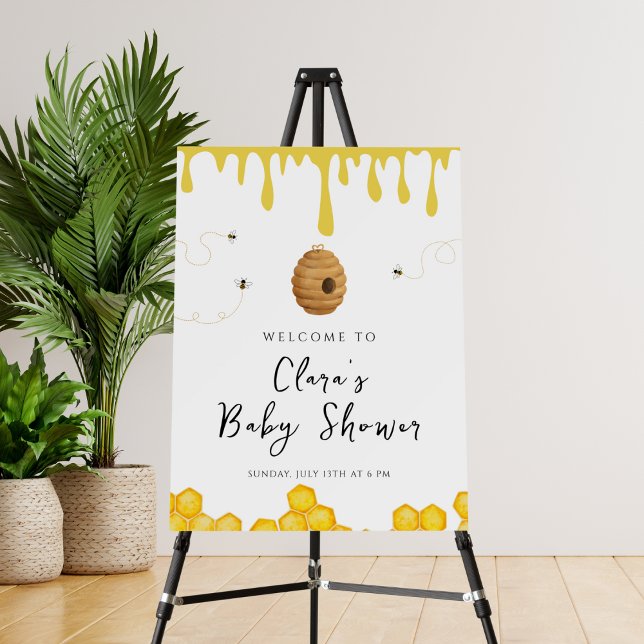 Honey Bumble Bee Baby Shower Welcome  Foam Board (Creator Uploaded)