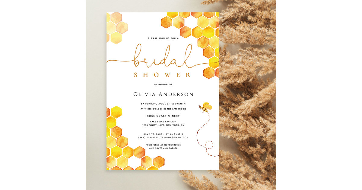 Honey Bumble Bee Bridal Shower Invitation Zazzle