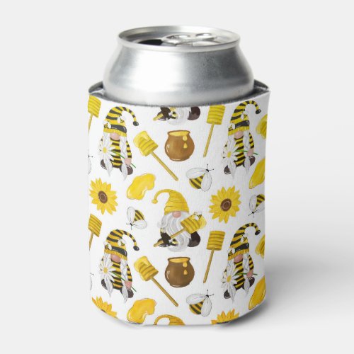 Honey Bumble bee gnomes pattern Can Cooler