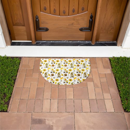 Honey Bumble bee gnomes pattern Doormat