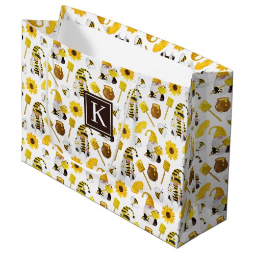 Honey Bumble bee gnomes pattern Large Gift Bag