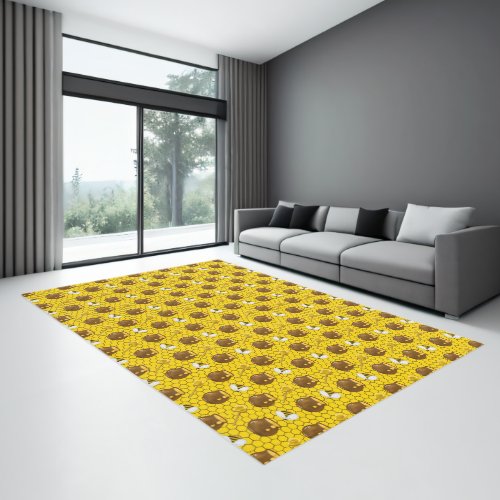 Honey Bumble bee gnomes pattern Rug