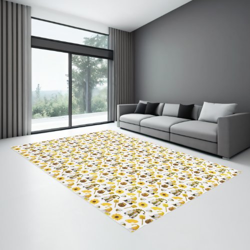 Honey Bumble bee gnomes pattern Rug