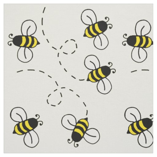 Honey Bumble Bee Sunny Yellow Nature Fabric